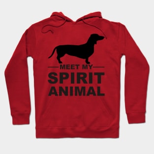 Meet my spirit animal - dachshund - black Hoodie